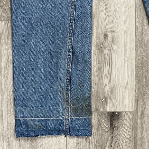 Levi's Orange Tab Size 30 Bottom Cut Off Blue Denim Jeans - Picture 9 of 9